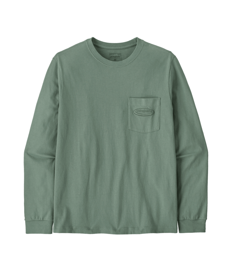 Men's Long-Sleeved Midweight '95 Oval Logo Pocket Tee in Cover Green | Photo 1 | Patagonia