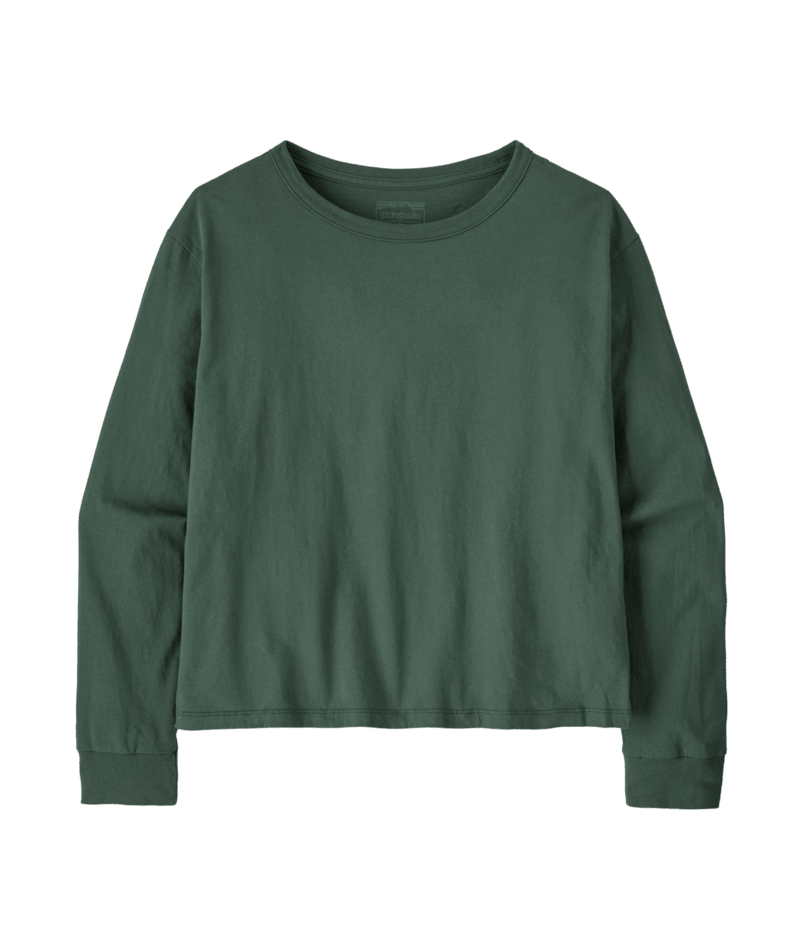 Women's Long-Sleeved Daily Easy Cut T-Shirt in Canopy Green | Photo 1 | Patagonia