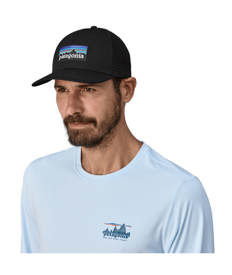P-6 Logo Trucker Hat in Black | Photo 2 | Patagonia