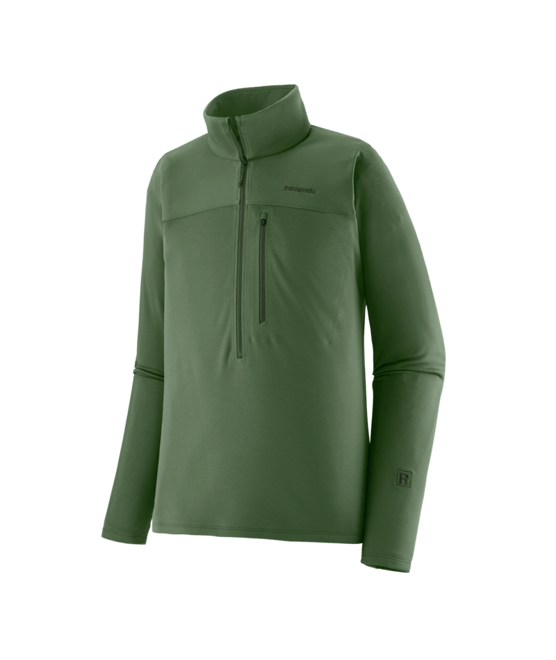 Men's R1 Ultralight 1/2 Zip in Canopy Green | Photo 1 | Patagonia