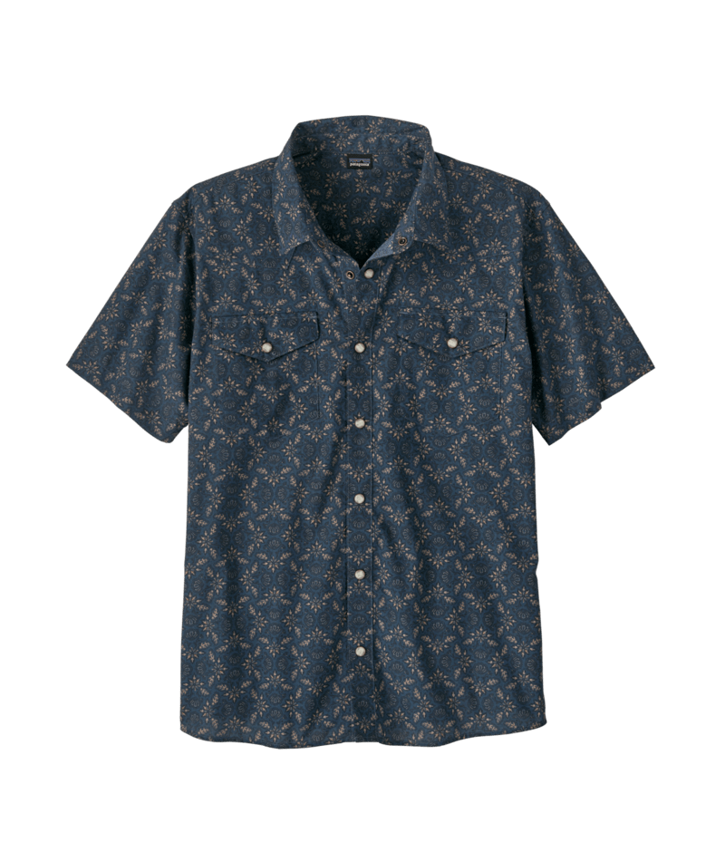 Men's Go To Western Shirt in Blizzard Bloom: Tidepool Blue | Patagonia