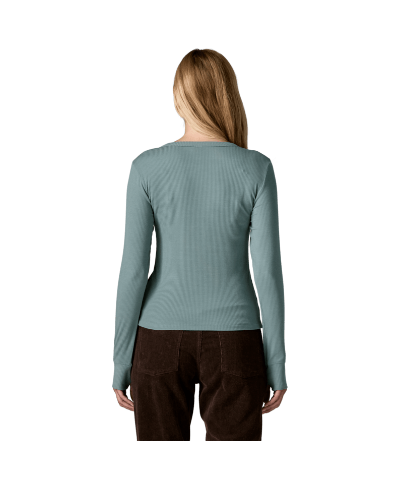 Women's Long Sleeve Rib Knit Henley in Blue Sage, Alternate View 2 | Patagonia