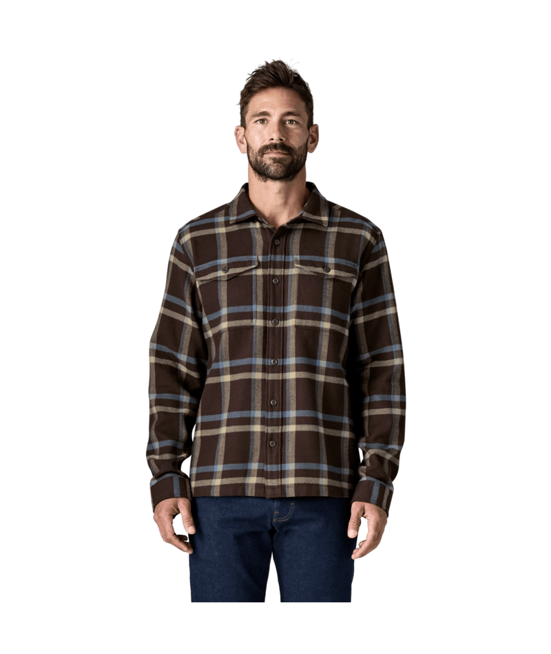 Men's Fjord Flannel Shirt in Crossing: Den Brown, Alternate View 1 | Patagonia