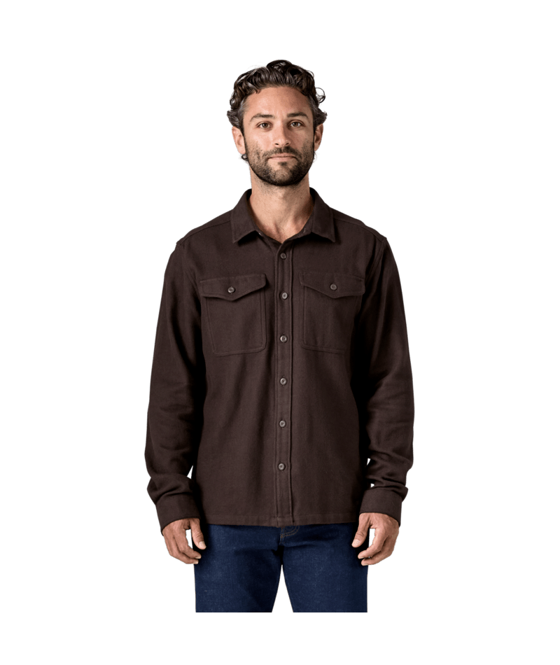 Men's Fjord Flannel Shirt in Mirror Weave: Den Brown, Alternate View 1 | Patagonia