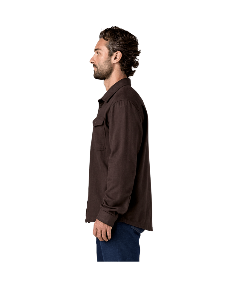 Men's Fjord Flannel Shirt in Mirror Weave: Den Brown, Alternate View 3 | Patagonia