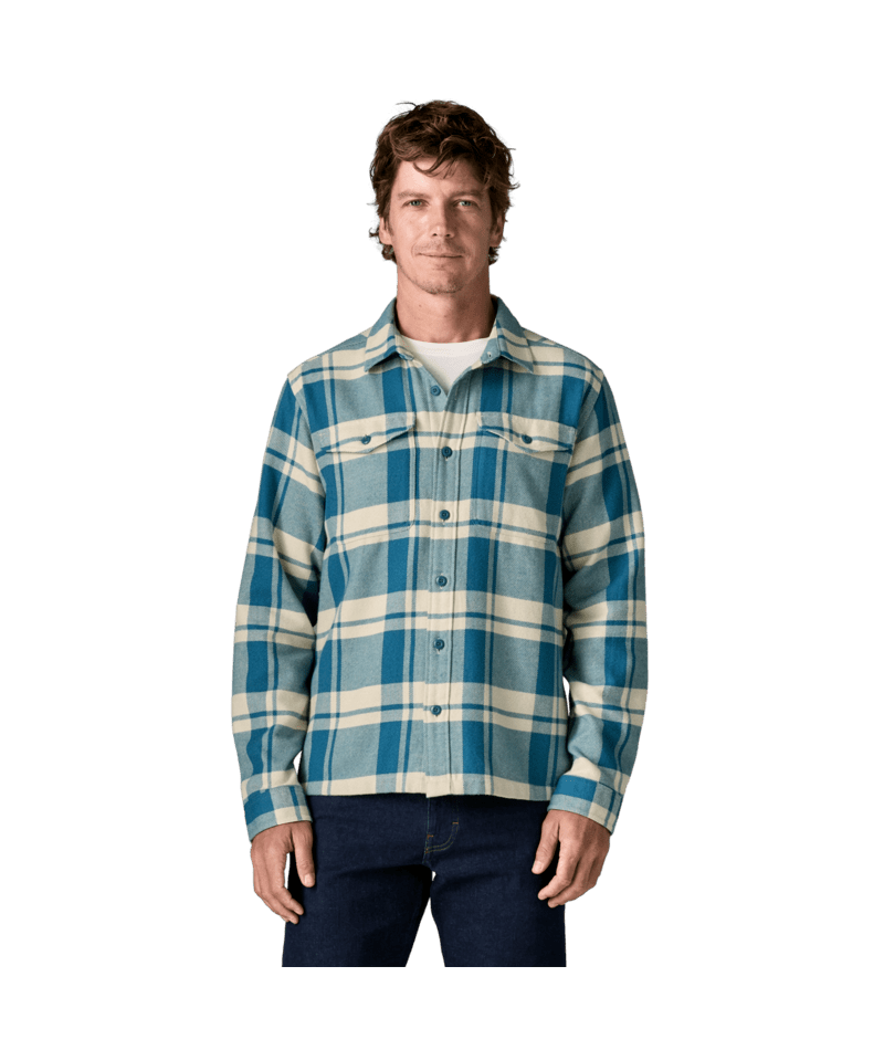 Men's Fjord Flannel Shirt in Powder: Glacial Blue, Alternate View 1 | Patagonia