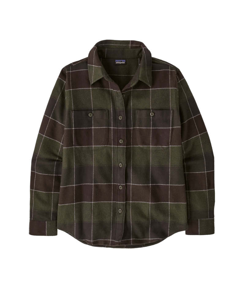 Women's Fjord Flannel Shirt in Snow Owl: Basin Green | Patagonia