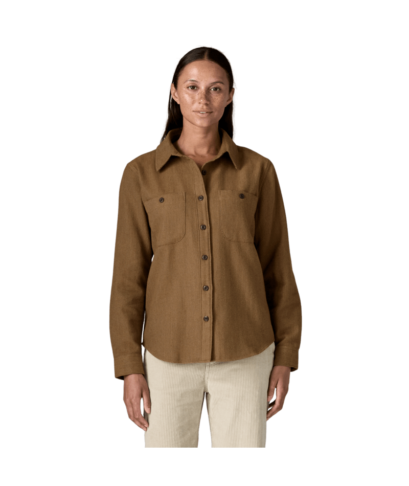 Women's Fjord Flannel Shirt in Tundra Twill: Den Brown, Alternate View 1 | Patagonia
