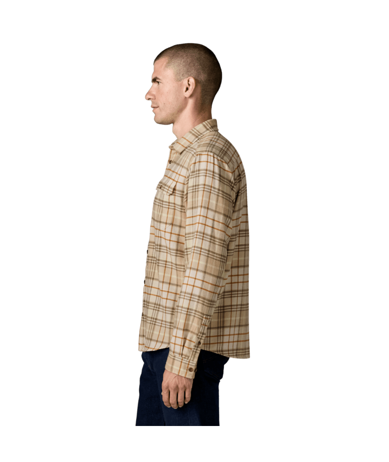Men's Long Sleeve Lightweight Fjord Flannel Shirt in Depth: Natural, Alternate View 3 | Patagonia