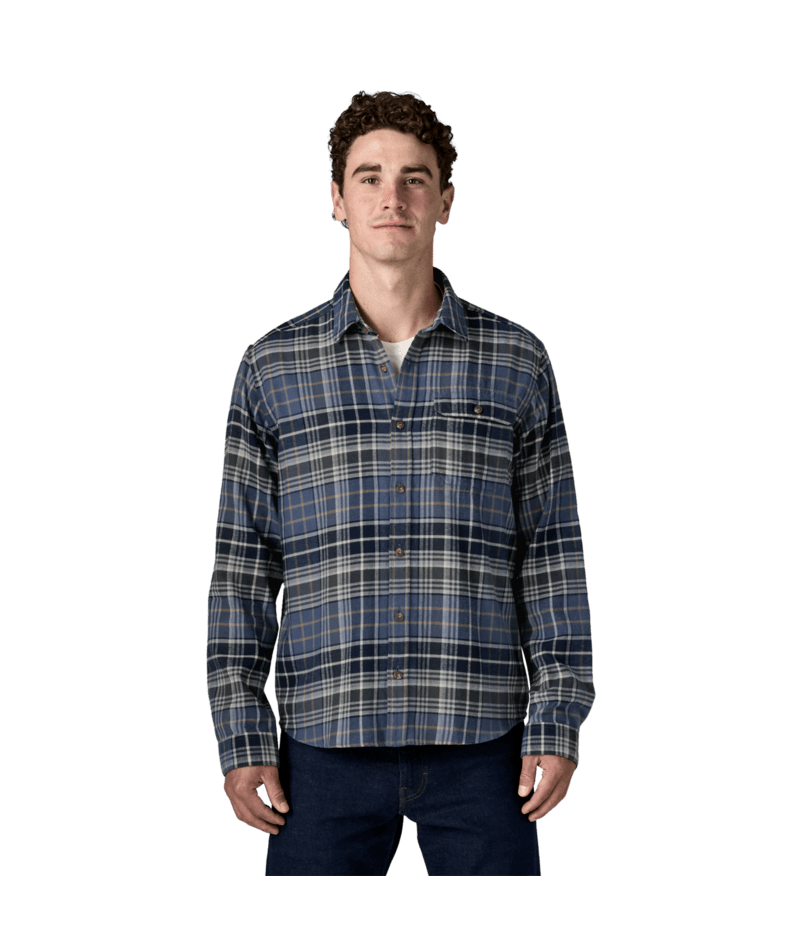 Men's Long Sleeve Lightweight Fjord Flannel Shirt in Depth: New Navy, Alternate View 1 | Patagonia