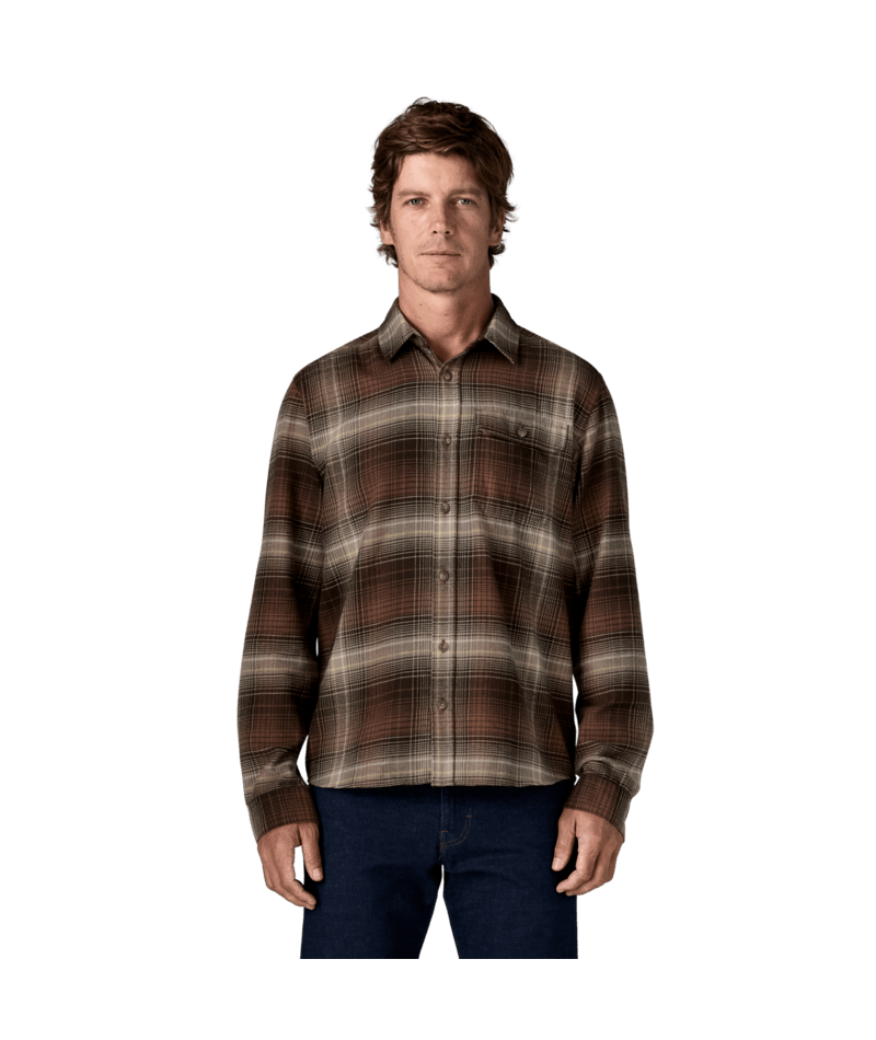 Men's Long Sleeve Lightweight Fjord Flannel Shirt in Melting Ombre: Den Brown, Alternate View 1 | Patagonia