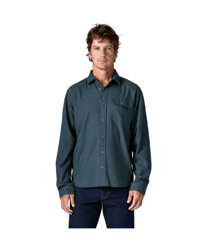 Men's Long Sleeve Lightweight Fjord Flannel Shirt in Summit Blue, Alternate View 1 | Patagonia