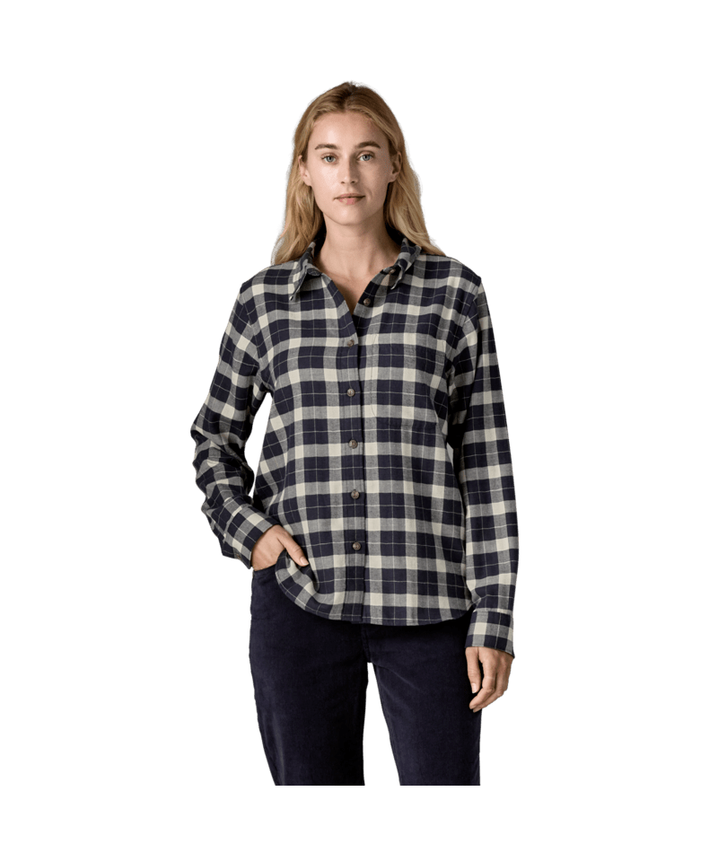 Women's Lightweight Fjord Flannel Shirt in Evergreen Fjord: Smolder Blue, Alternate View 1 | Patagonia