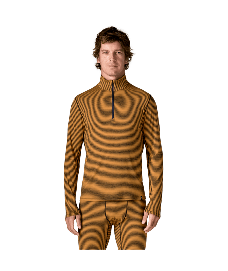 Men's Capilene Lightweight Zip Neck in Polar Stripe: Smolder Blue | Photo 2 | Patagonia