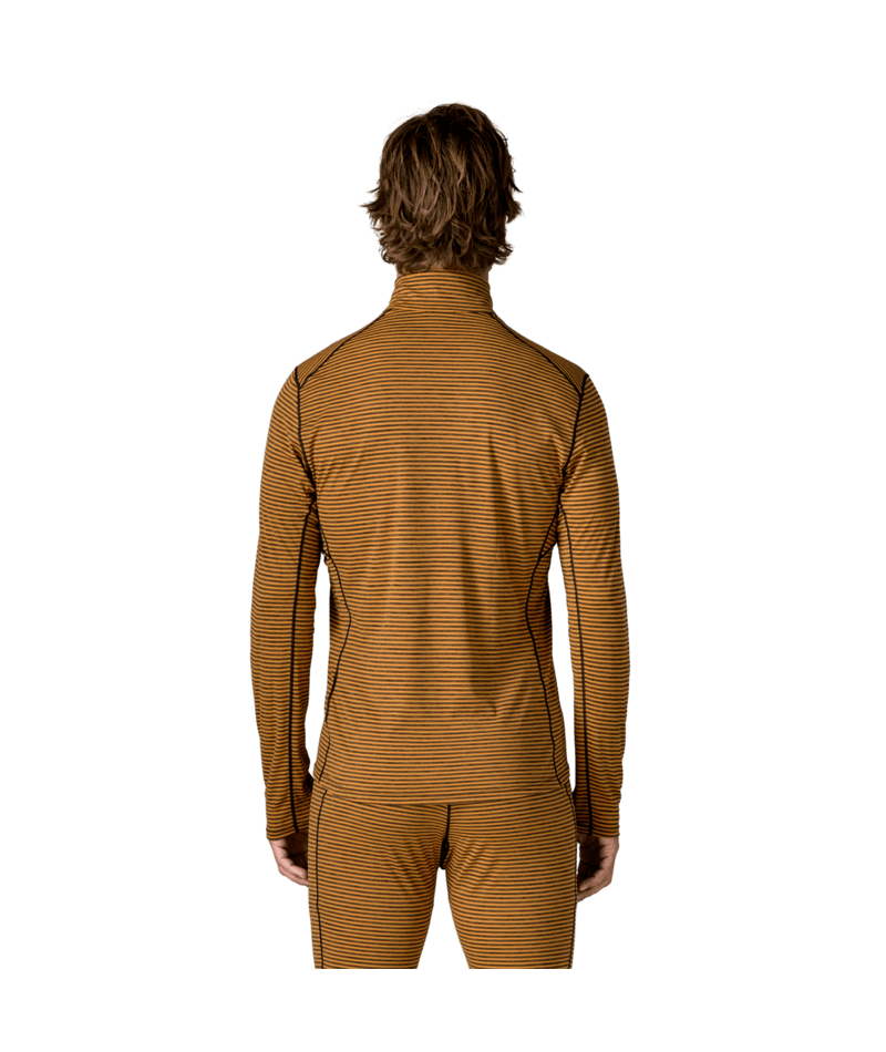 Men's Capilene Lightweight Zip Neck in Polar Stripe: Smolder Blue | Photo 3 | Patagonia