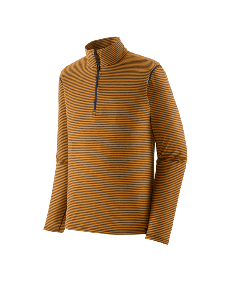 Men's Capilene Lightweight Zip Neck in Polar Stripe: Smolder Blue | Photo 1 | Patagonia