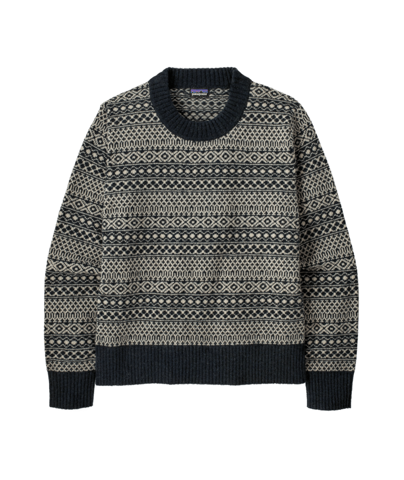 Women's Recycled Wool-Blend Crewneck Sweater in Fireside: Sunken Blue | Patagonia