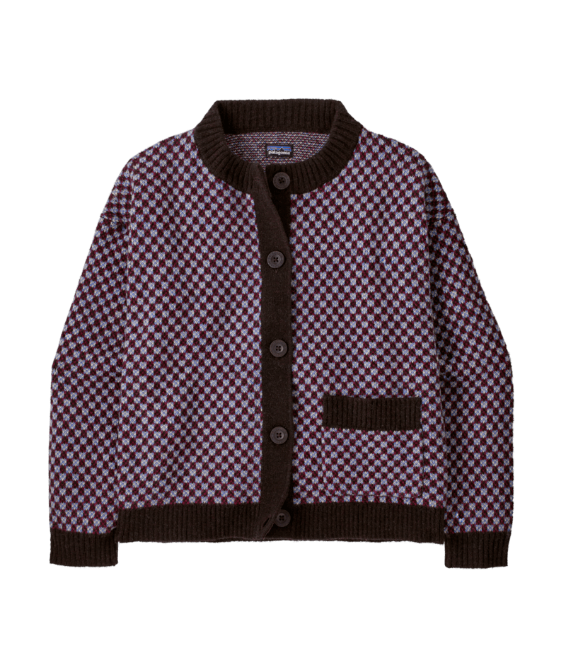 Women's Recycled Wool-Blend Sweater Jacket in Checkered: Diver Blue | Photo 1 | Patagonia