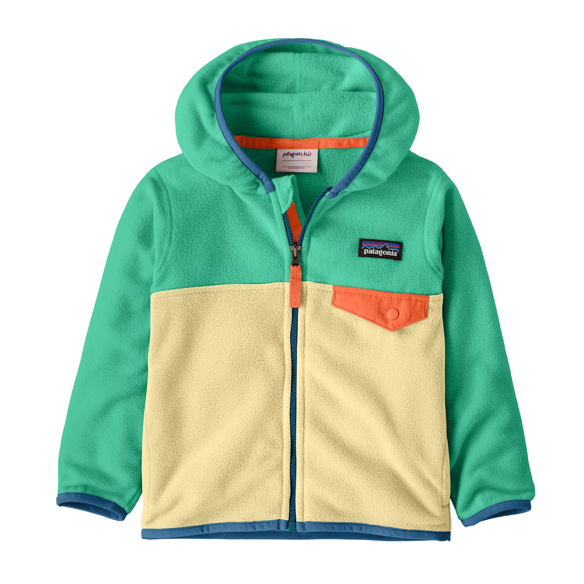 Baby Micro D Snap-T Jacket in Buttercup Yellow w/Aqua Stone | Photo 1 | Patagonia