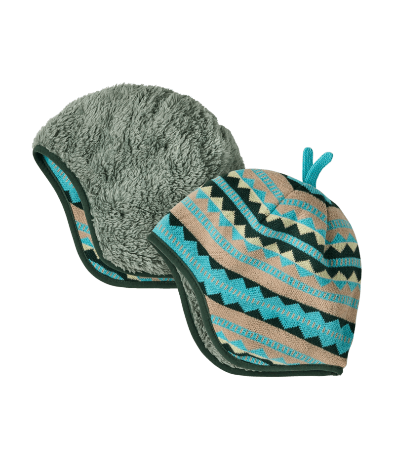 Baby Reversible Beanie in Diamond Stripe: Snowmelt Blue | Photo 1 | Patagonia