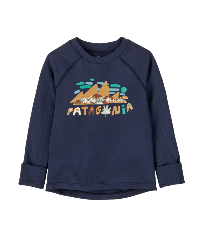 Baby Capilene Midweight Crew in Fitz Roy Foliage: New Navy | Photo 1 | Patagonia