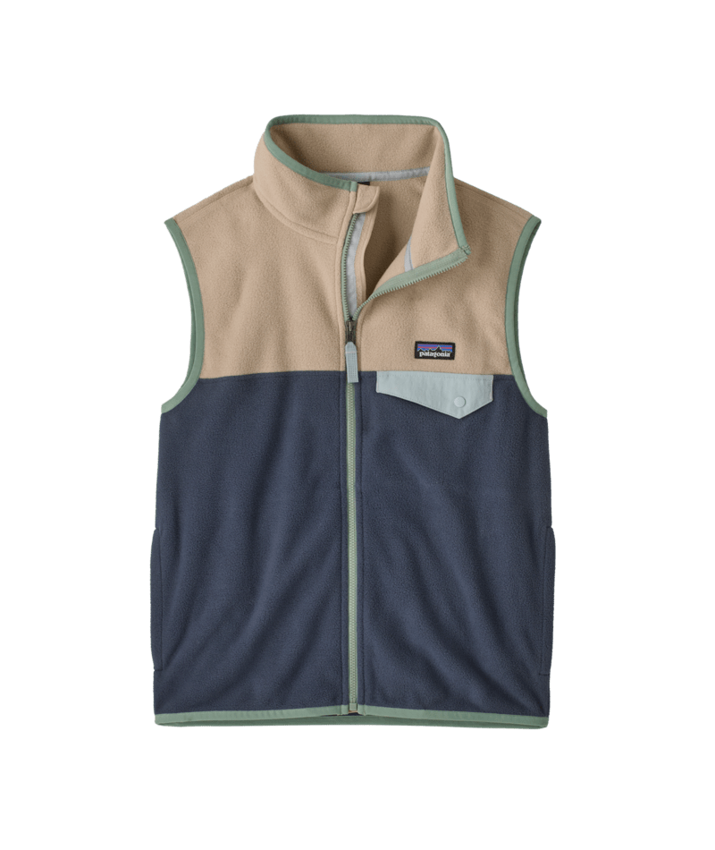 Kids' Micro D Snap-T Vest in Smolder Blue w/Oar Tan | Photo 1 | Patagonia
