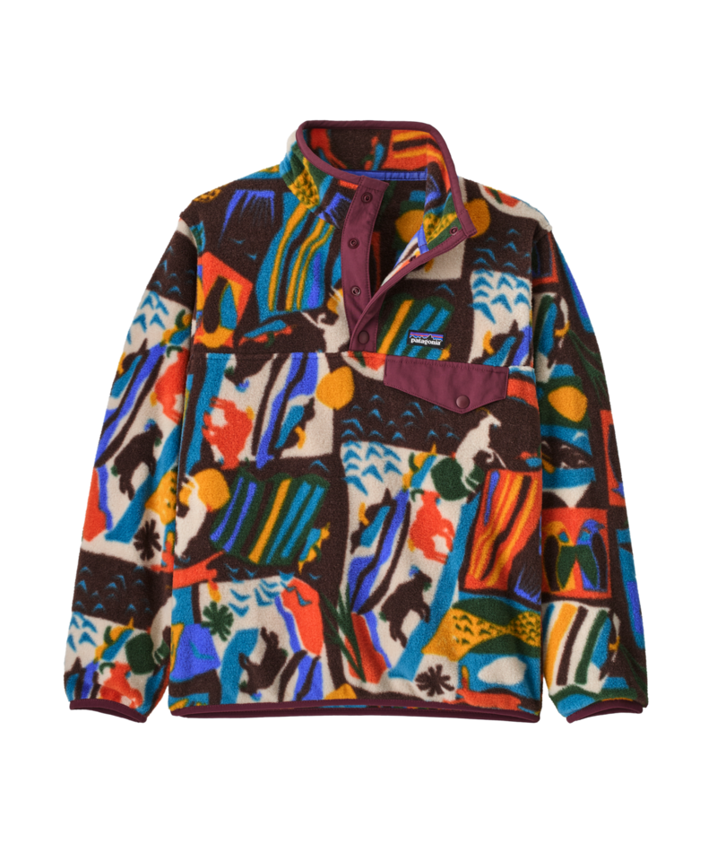 Kids' Lightweight Synchilla Snap-T Pullover in Let's Chat: Den Brown | Photo 1 | Patagonia