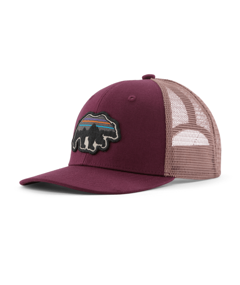 Kids' Trucker Hat in Back for Good Bear: Berry Fig | Photo 1 | Patagonia