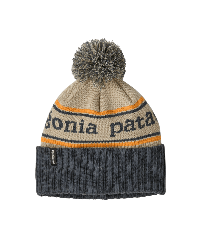 Kids' Powder Town Beanie in Park Stripe: Weathered Stone | Photo 1 | Patagonia