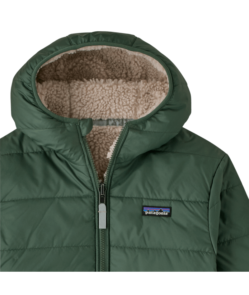 Kids' Reversible Ready Freddy Hoody in Canopy Green | Photo 4 | Patagonia