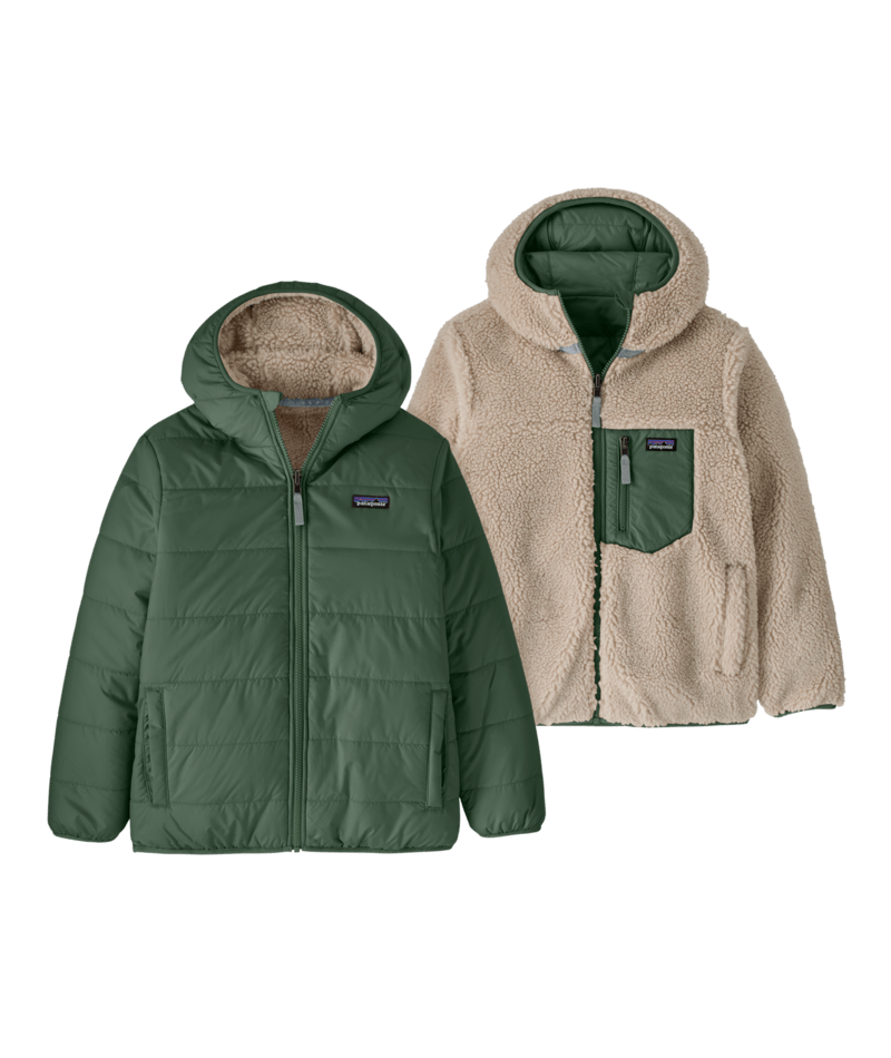 Kids' Reversible Ready Freddy Hoody in Canopy Green | Photo 1 | Patagonia