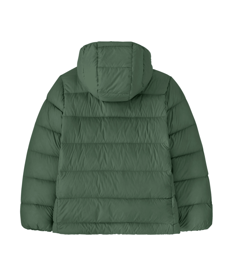 Kids' Hi-Loft Down Sweater Hoody in Canopy Green | Photo 2 | Patagonia