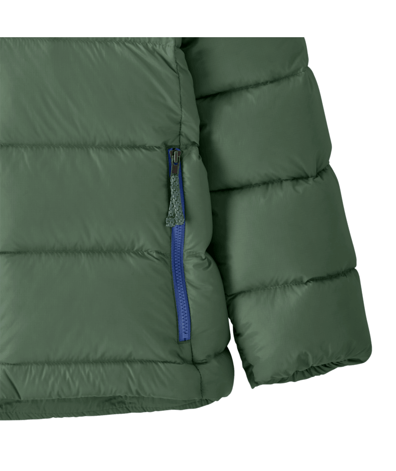 Kids' Hi-Loft Down Sweater Hoody in Canopy Green | Photo 3 | Patagonia