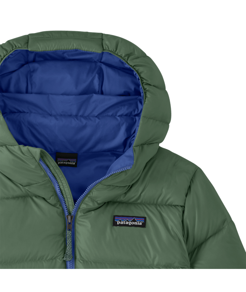 Kids' Hi-Loft Down Sweater Hoody in Canopy Green | Photo 4 | Patagonia