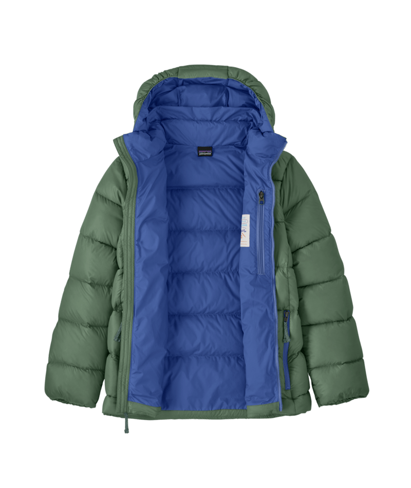 Kids' Hi-Loft Down Sweater Hoody in Canopy Green | Photo 5 | Patagonia