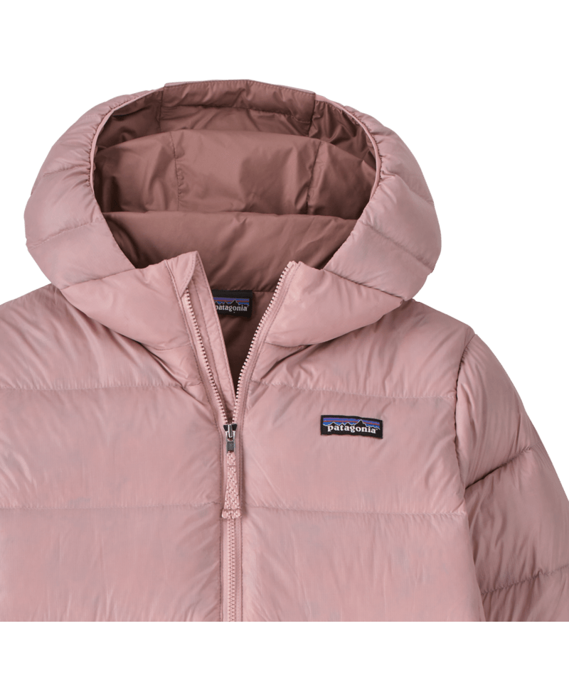 Kids' Hi-Loft Down Sweater Hoody in Fuzzy Mauve | Photo 4 | Patagonia