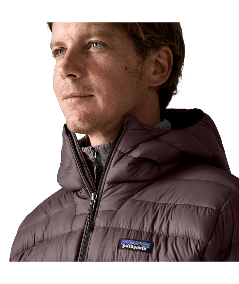 Men's Down Sweater Hoody in Den Brown | Photo 5 | Patagonia