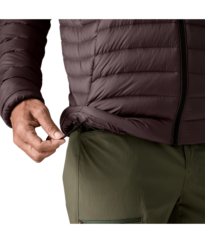 Men's Down Sweater Hoody in Den Brown | Photo 6 | Patagonia