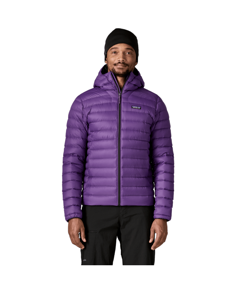Men's Down Sweater Hoody in PURPLE | Photo 2 | Patagonia
