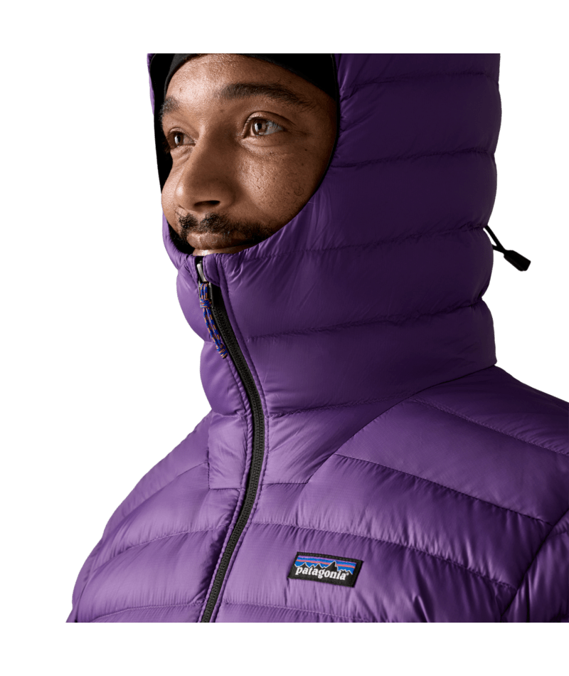 Men's Down Sweater Hoody in PURPLE | Photo 5 | Patagonia