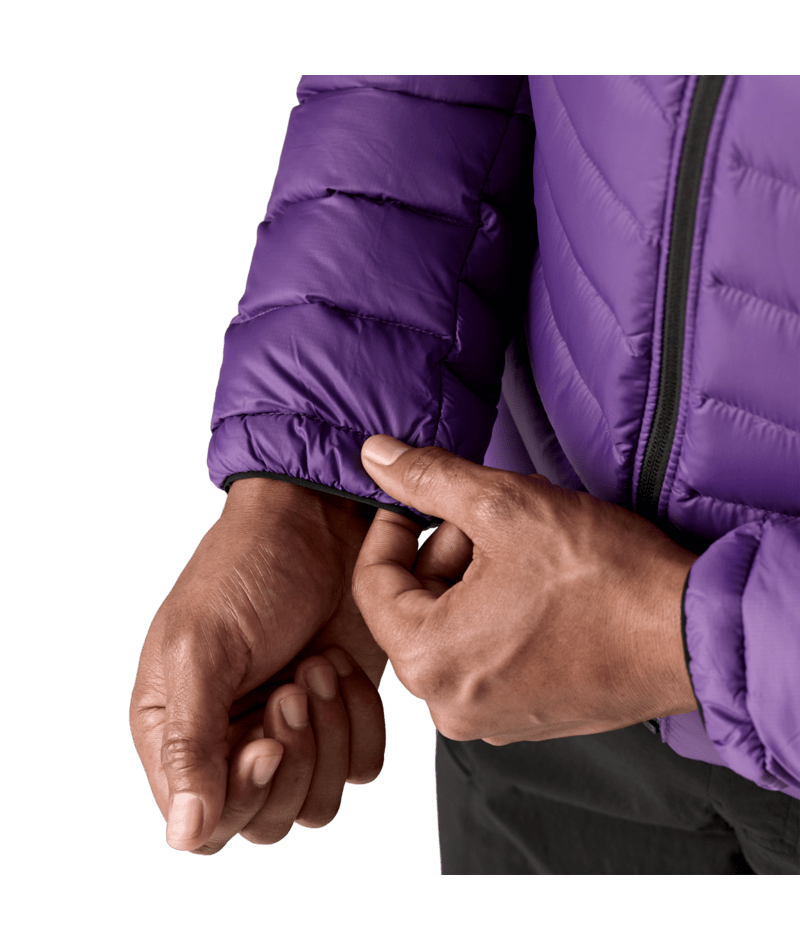 Men's Down Sweater Hoody in PURPLE | Photo 7 | Patagonia