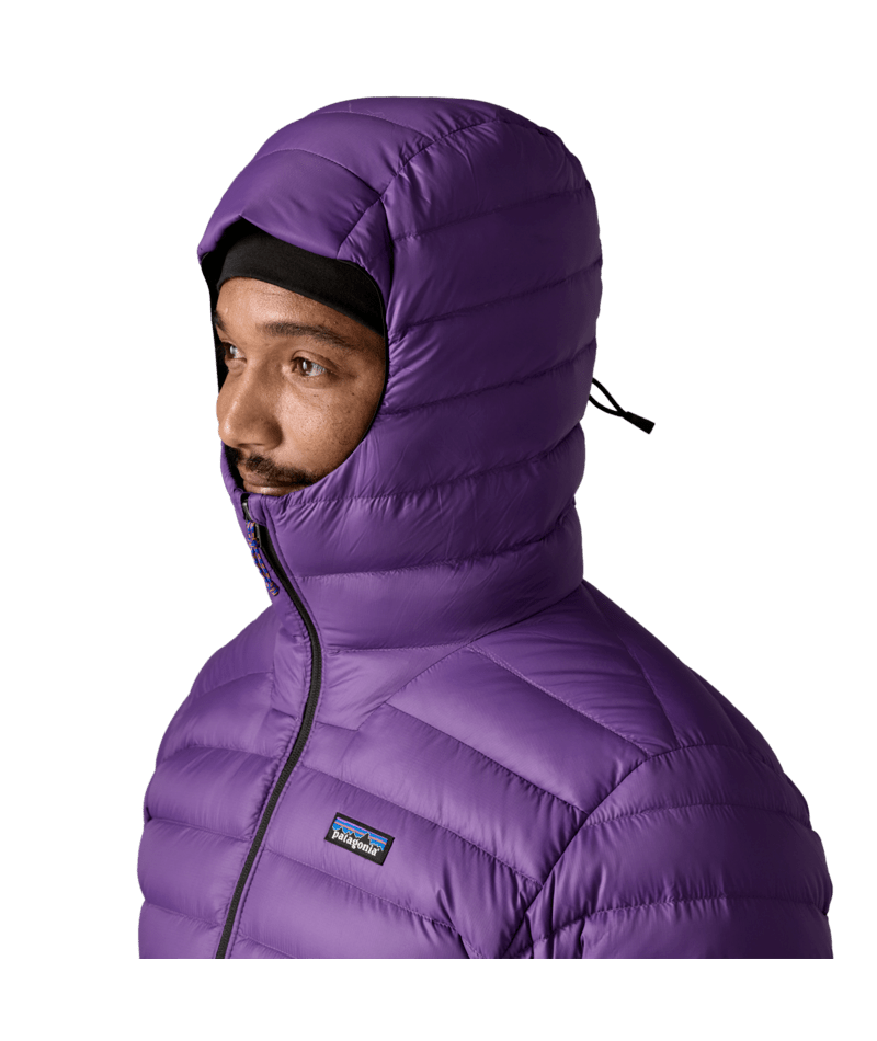 Men's Down Sweater Hoody in PURPLE | Photo 8 | Patagonia