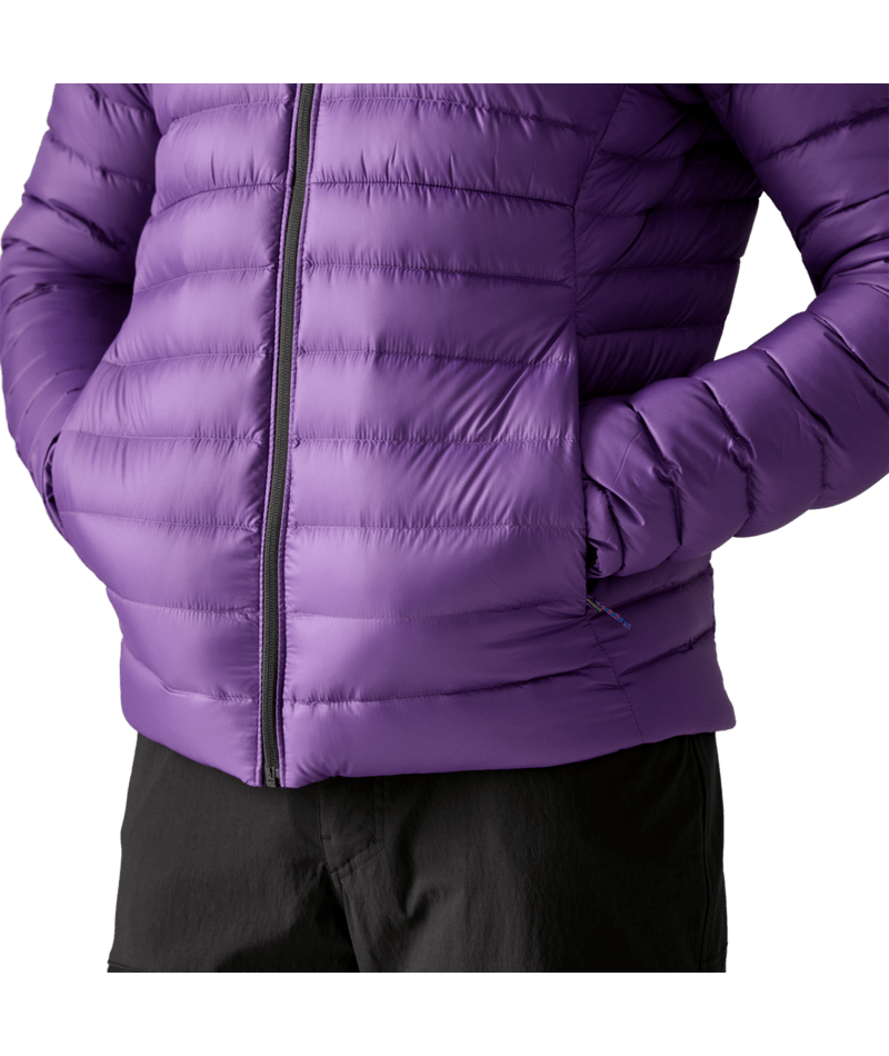 Men's Down Sweater Hoody in PURPLE | Photo 9 | Patagonia