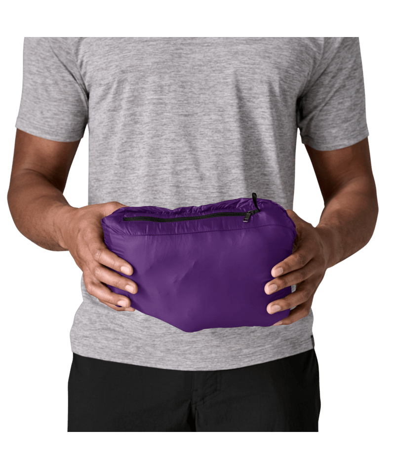 Men's Down Sweater Hoody in PURPLE | Photo 10 | Patagonia