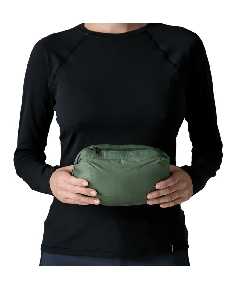 Women's Down Sweater Hoody in Canopy Green | Photo 11 | Patagonia