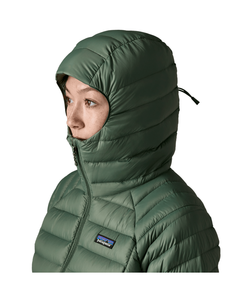 Women's Down Sweater Hoody in Canopy Green | Photo 9 | Patagonia