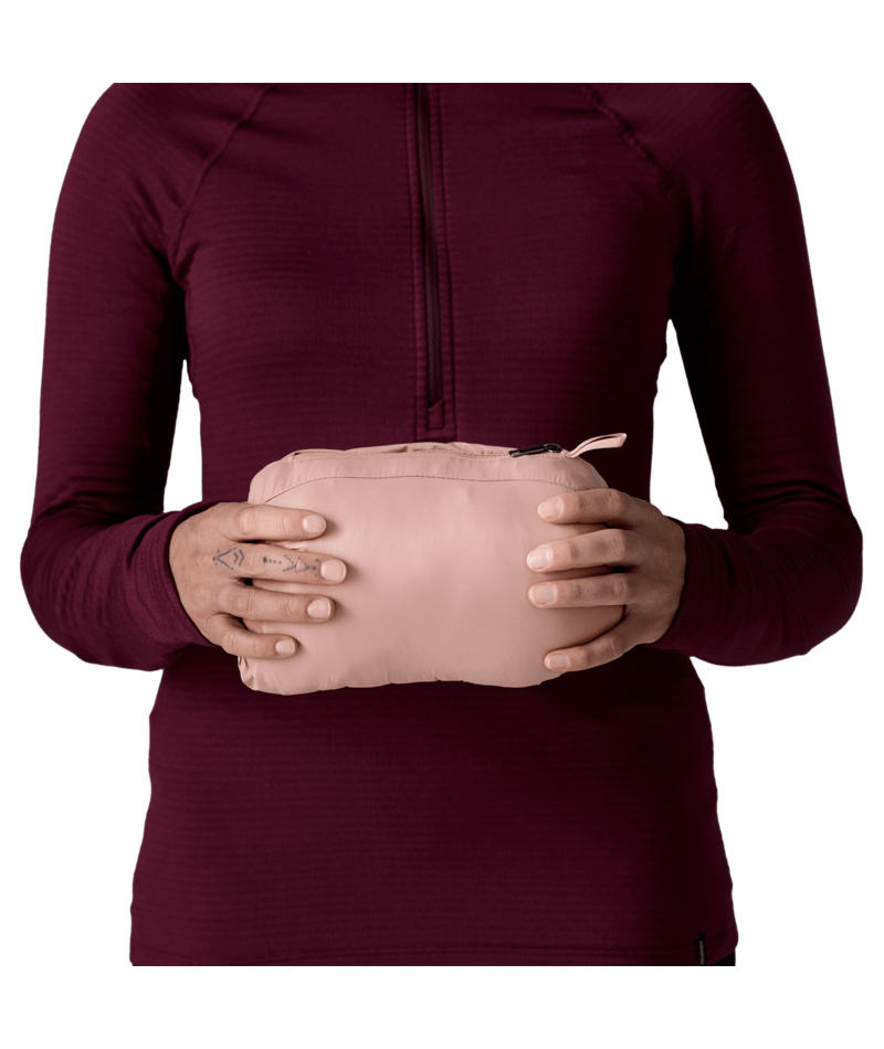 Women's Down Sweater Hoody in Moonrise Taupe | Photo 11 | Patagonia