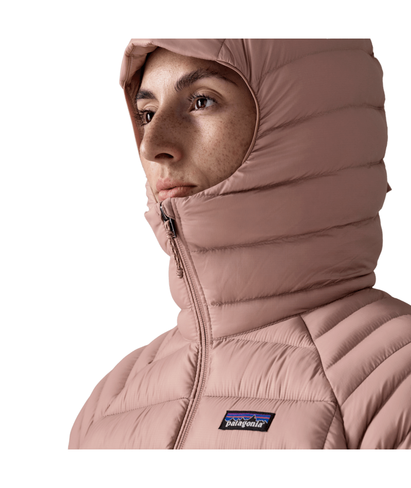 Women's Down Sweater Hoody in Moonrise Taupe | Photo 6 | Patagonia