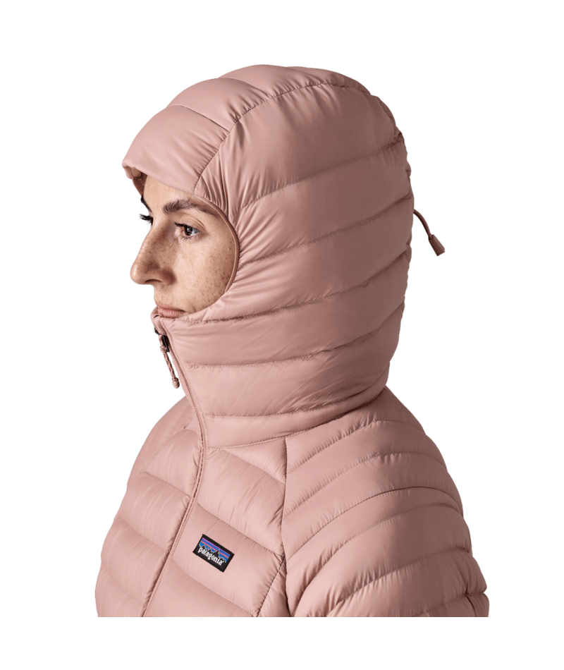 Women's Down Sweater Hoody in Moonrise Taupe | Photo 9 | Patagonia
