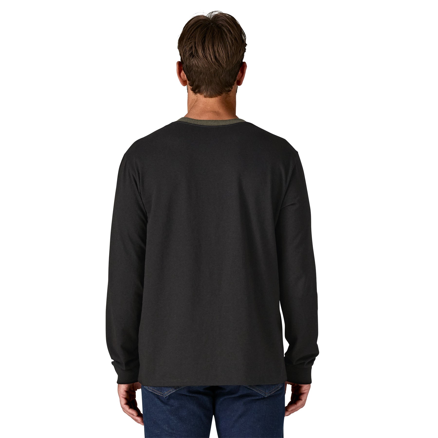 Men's Long-Sleeved Shop Sticker Pocket Responsibili-Tee